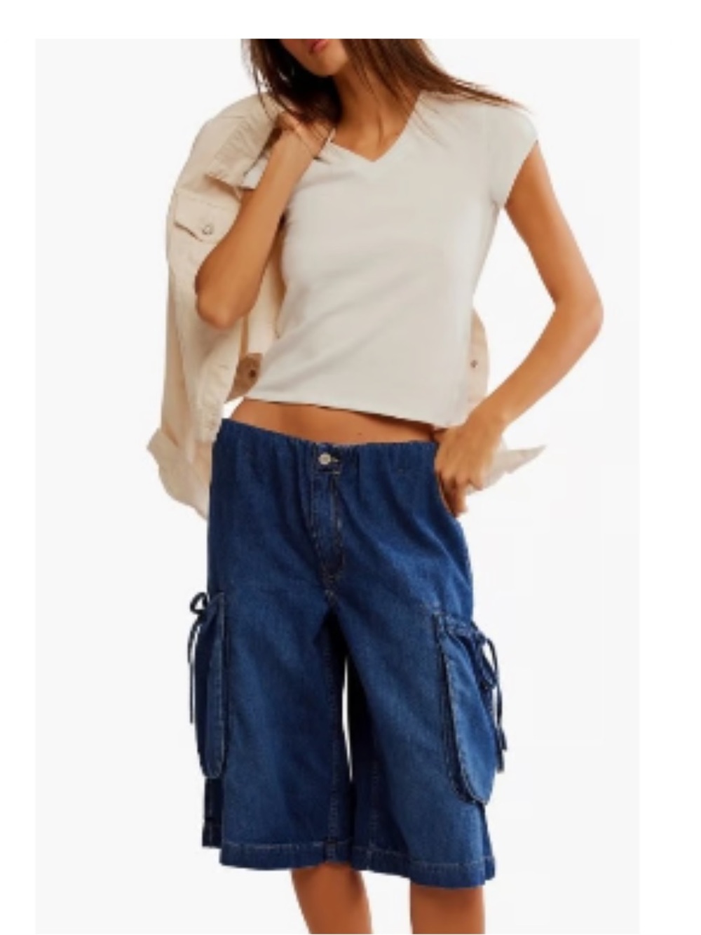 Free people Marty pull on cargo wide leg shorts size small